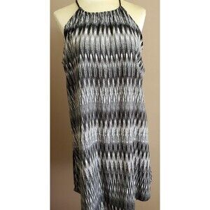 Fifth & Park Sun Dress XL Coverup Black White Sleeveless Shift Beach Pool Resort